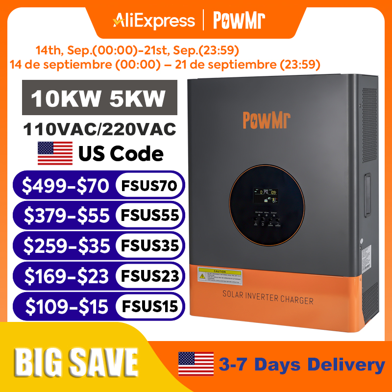 Drone Solar Charger - PowMr 10KW 5KW Inverter Fase Terpisah