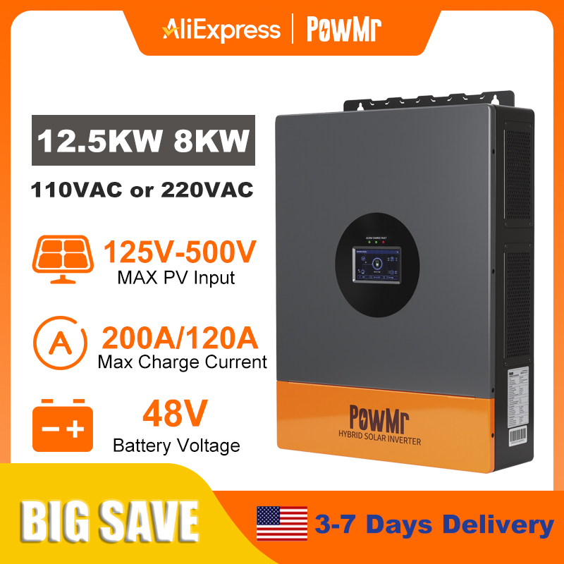 PowMr 12.5KW 8KW Inverter Fasa - Drone Solar Charger ulasan dan harga